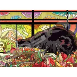 Maison Ghibli Puzzle|Puzzle Vitrail 208P Après le festin - Le Voyage de Chihiro