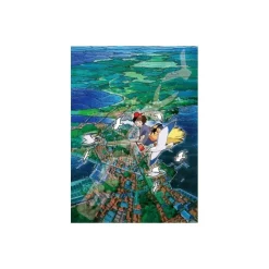 Maison Ghibli Puzzle|Puzzle Vitrail 500P Ciel de Koriko - Kiki la petite sorcière