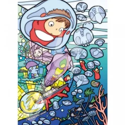 Maison Ghibli Puzzle|Puzzle Vitrail 126P Ponyo sous la mer - Ponyo sur la falaise