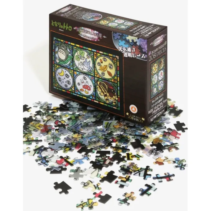 Maison Ghibli Puzzle|Puzzle Vitrail 208P Totoro et ses amis - Mon Voisin Totoro