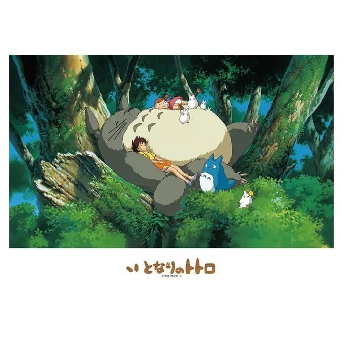 Maison Ghibli Puzzle|Puzzle Vitrail 500P Une sieste avec Totoro - Mon Voisin Totoro