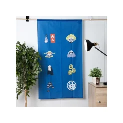 Maison Ghibli Décoration Murale|Rideaux Japonais Kichijo Bleu - Le Voyage de Chihiro
