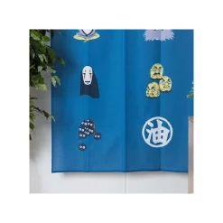 Maison Ghibli Décoration Murale|Rideaux Japonais Kichijo Bleu - Le Voyage de Chihiro