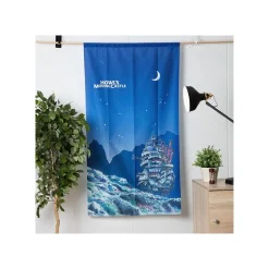 Maison Ghibli Décoration Murale|Rideaux Japonais Nuit de lune - Le Château ambulant
