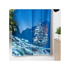 Maison Ghibli Décoration Murale|Rideaux Japonais Nuit de lune - Le Château ambulant