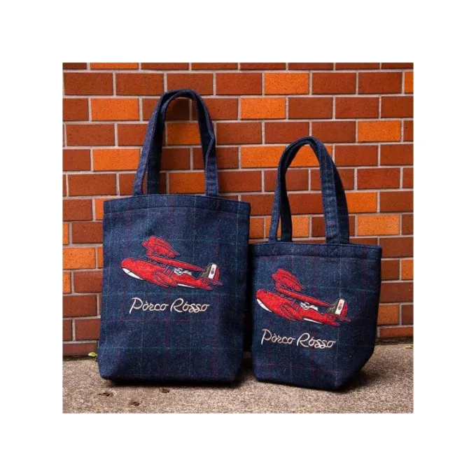 Maison Ghibli Sacs|Sac en Laine Brodé Hydravion - Porco Rosso
