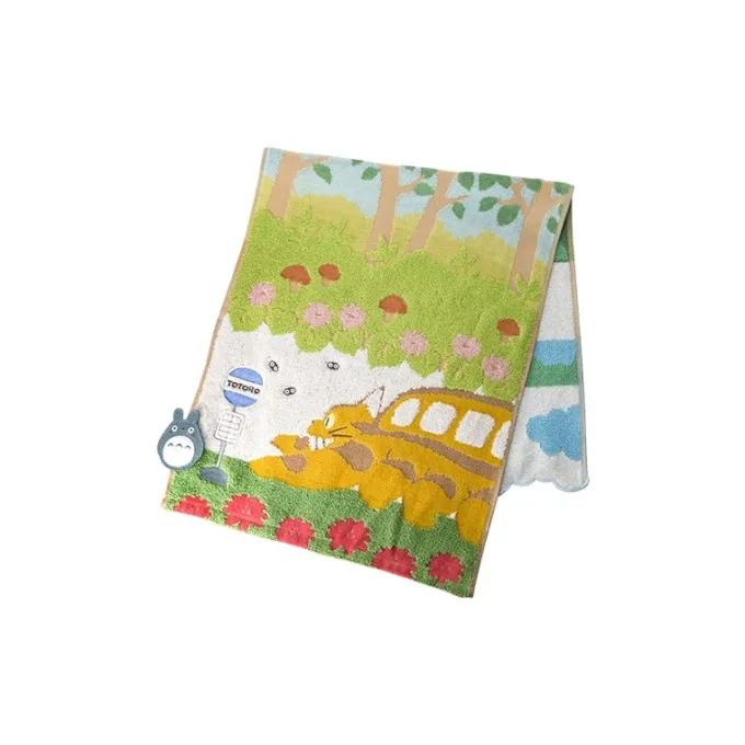 Maison Ghibli Linge De Maison|Serviette Chatbus en Chemin 34x80 cm - Mon Voisin Totoro