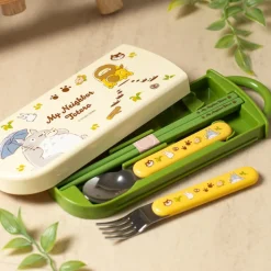 Maison Ghibli Cuisine Et Table|Set Baguettes Cuillère Fourchette Totoro & Chatbus - Mon Voisin Totor