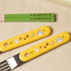 Maison Ghibli Cuisine Et Table|Set Baguettes Cuillère Fourchette Totoro & Chatbus - Mon Voisin Totor
