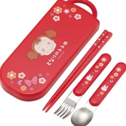 Maison Ghibli Cuisine Et Table|Set Baguettes Cuillère Fourchette Mei rouge - Mon Voisin Totoro