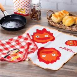 Maison Ghibli Cuisine Et Table|Set de 2 Torchons Calcifer - Le Château ambulant
