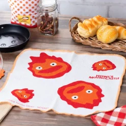 Maison Ghibli Cuisine Et Table|Set de 2 Torchons Calcifer - Le Château ambulant