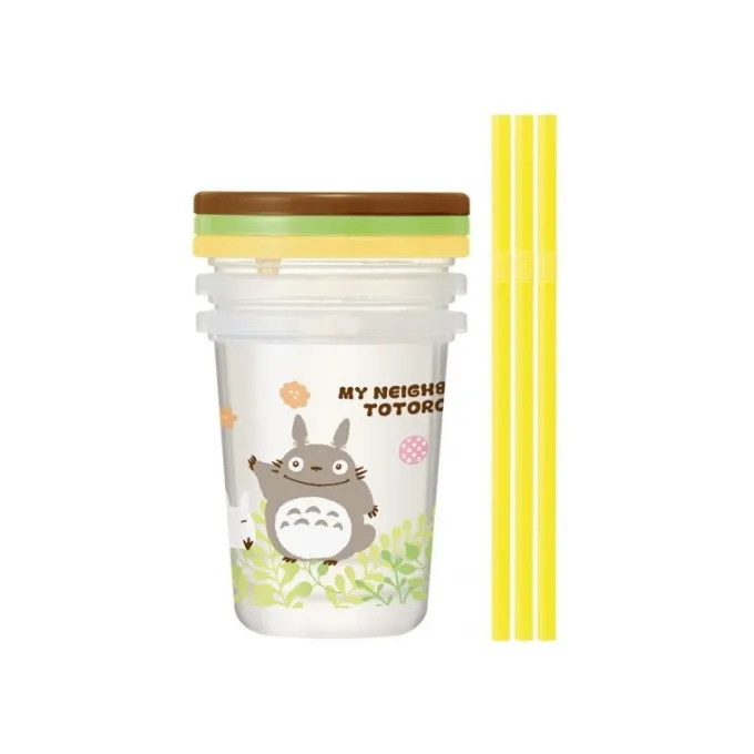 Maison Ghibli Cuisine Et Table|Set de 3 Verres avec Pailles - Mon Voisin Totoro