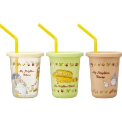 Maison Ghibli Cuisine Et Table|Set de 3 Verres avec Pailles - Mon Voisin Totoro