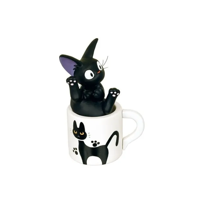 Maison Ghibli Décoration|Soliflore Jiji dans sa tasse - Kiki la petite sorcière