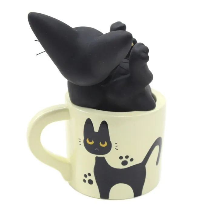 Maison Ghibli Décoration|Soliflore Jiji dans sa tasse - Kiki la petite sorcière