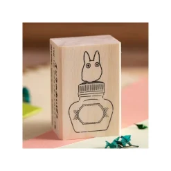 Maison Ghibli Petit Matériel|Tampon en bois Totoro Blanc & Bouteille d'encre - Mon Voisin Totoro