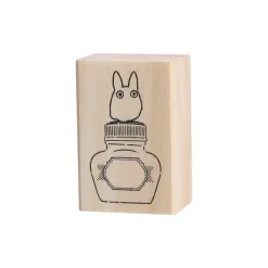 Maison Ghibli Petit Matériel|Tampon en bois Totoro Blanc & Bouteille d'encre - Mon Voisin Totoro