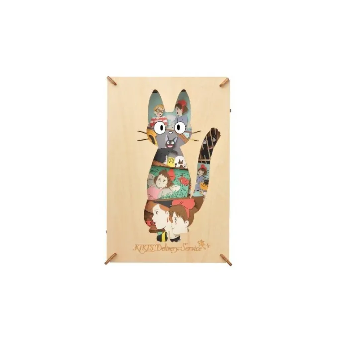 Maison Ghibli Loisirs Créatifs|Théâtre de papier Style bois Silhouette Jiji - Kiki la petite sorcièr