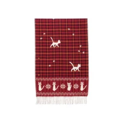 Maison Ghibli Textile|Étole avec accroche Jiji motifs à carreaux - Kiki la petite sorcière