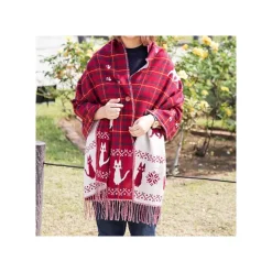 Maison Ghibli Textile|Étole avec accroche Jiji motifs à carreaux - Kiki la petite sorcière