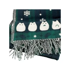 Maison Ghibli Textile|Étole avec accroche Totoro motifs à carreaux - Mon Voisin Totoro