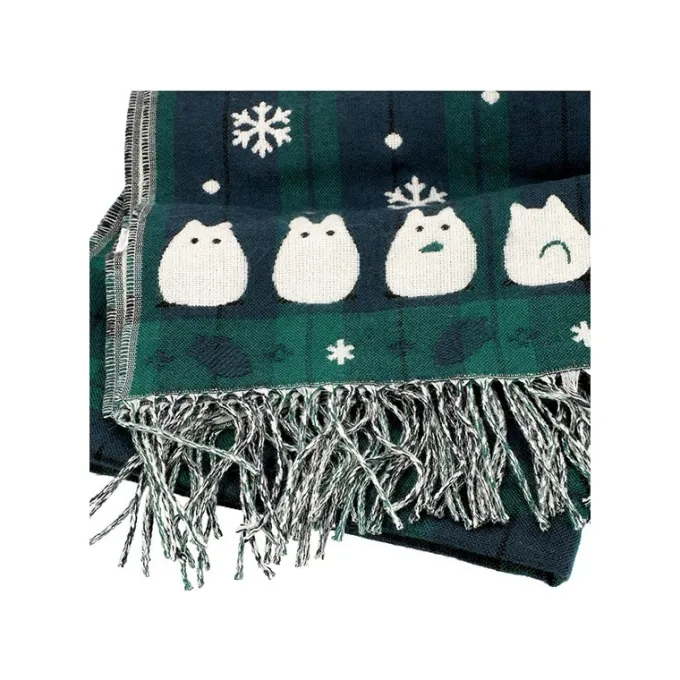Maison Ghibli Textile|Étole avec accroche Totoro motifs à carreaux - Mon Voisin Totoro