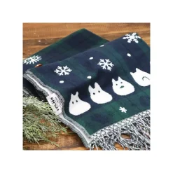 Maison Ghibli Textile|Étole avec accroche Totoro motifs à carreaux - Mon Voisin Totoro