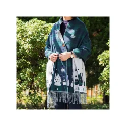 Maison Ghibli Textile|Étole avec accroche Totoro motifs à carreaux - Mon Voisin Totoro