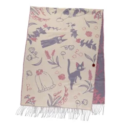 Maison Ghibli Textile|Étole rose Jiji - Kiki la petite sorcière