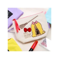 Maison Ghibli Classement|Trousse brodée Jiji en cage - Kiki la petite sorcière