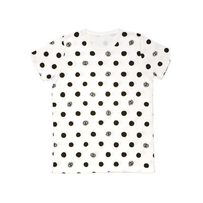 Maison Ghibli Textile|T-SHIRTS TOTORO NOIRAUDES DOTS BLANC S (FEMME) - MON VOISIN TOTORO