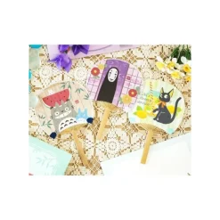Maison Ghibli Accessoires|Éventail Bambou & Enveloppe Jiji avec Citron - Kiki la petite Sorcièr