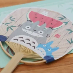 Maison Ghibli Accessoires|Éventail Bambou & Enveloppe Totoro avec Pastèque - Mon Voisin Totoro