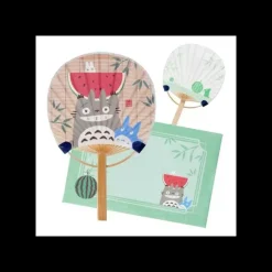 Maison Ghibli Accessoires|Éventail Bambou & Enveloppe Totoro avec Pastèque - Mon Voisin Totoro