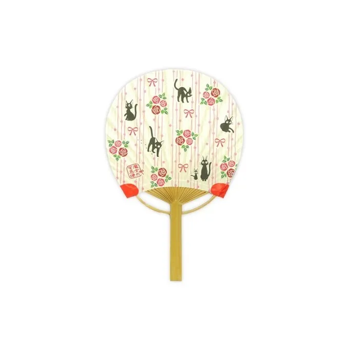Maison Ghibli Accessoires|Éventail Japonais Bambou Jardin de Rose - Kiki la petite sorcière